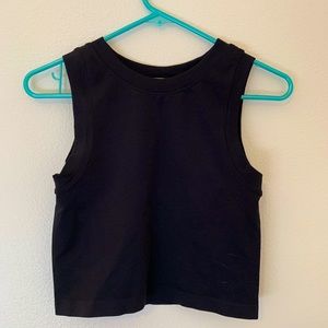 CJLA Black “Essential” Cropped Tank | OS